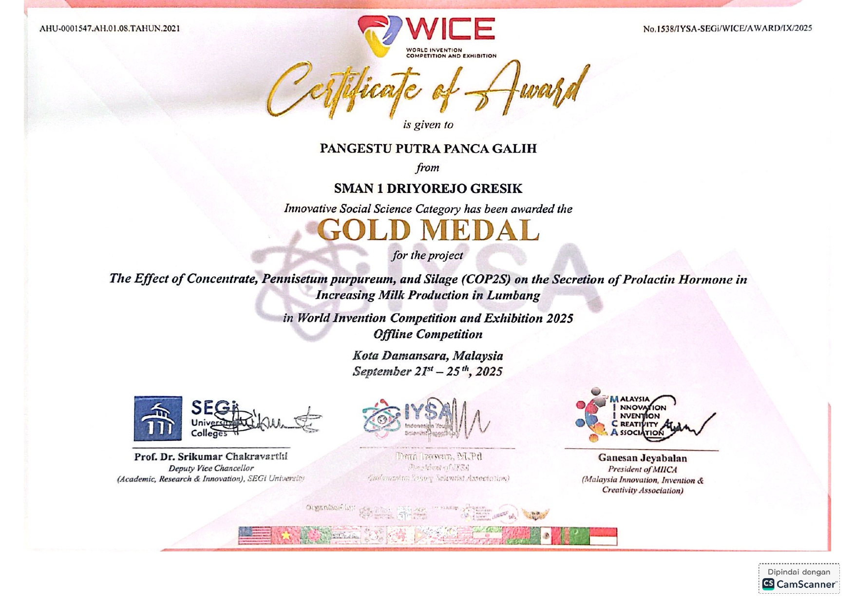 The Effect of Concentrate, Pennisetum purpureum, and Silage (COP2S) on the Secretion of Prolactin Hormone in Increasing Milk Production in Lumbang