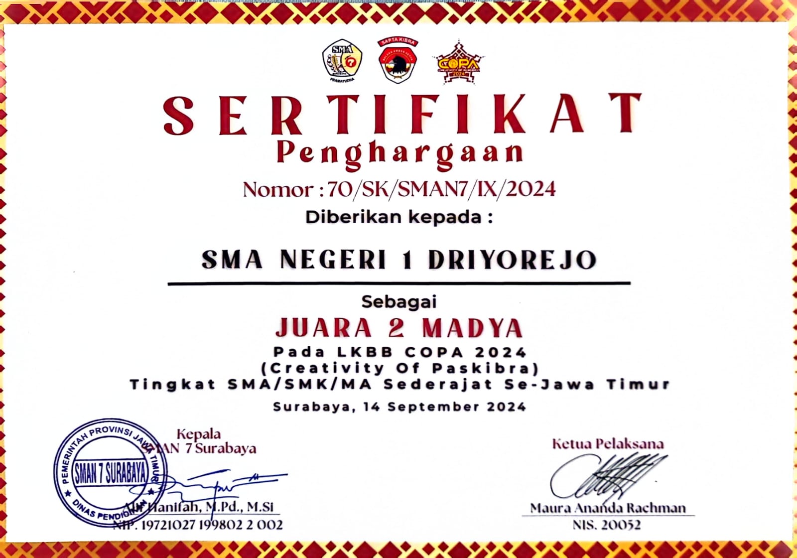 JUARA MADYA 2 LKBB COPA 2024