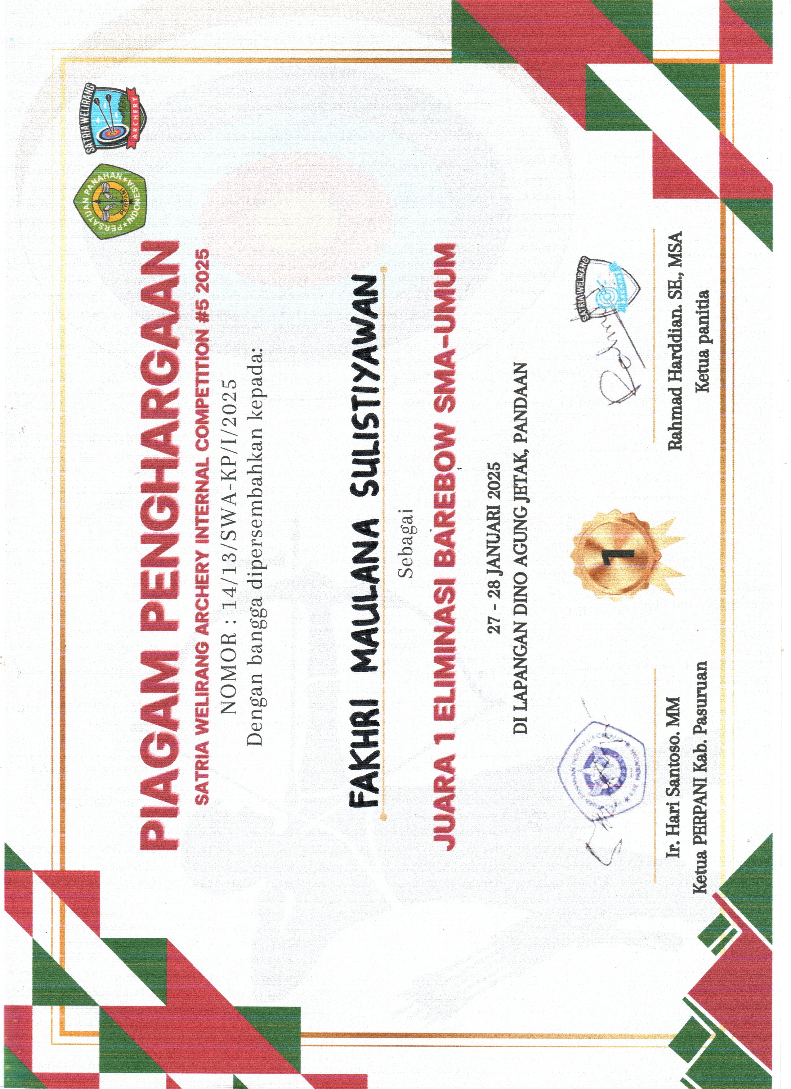 Satria Welirang Archery Internal Competition #5 2025