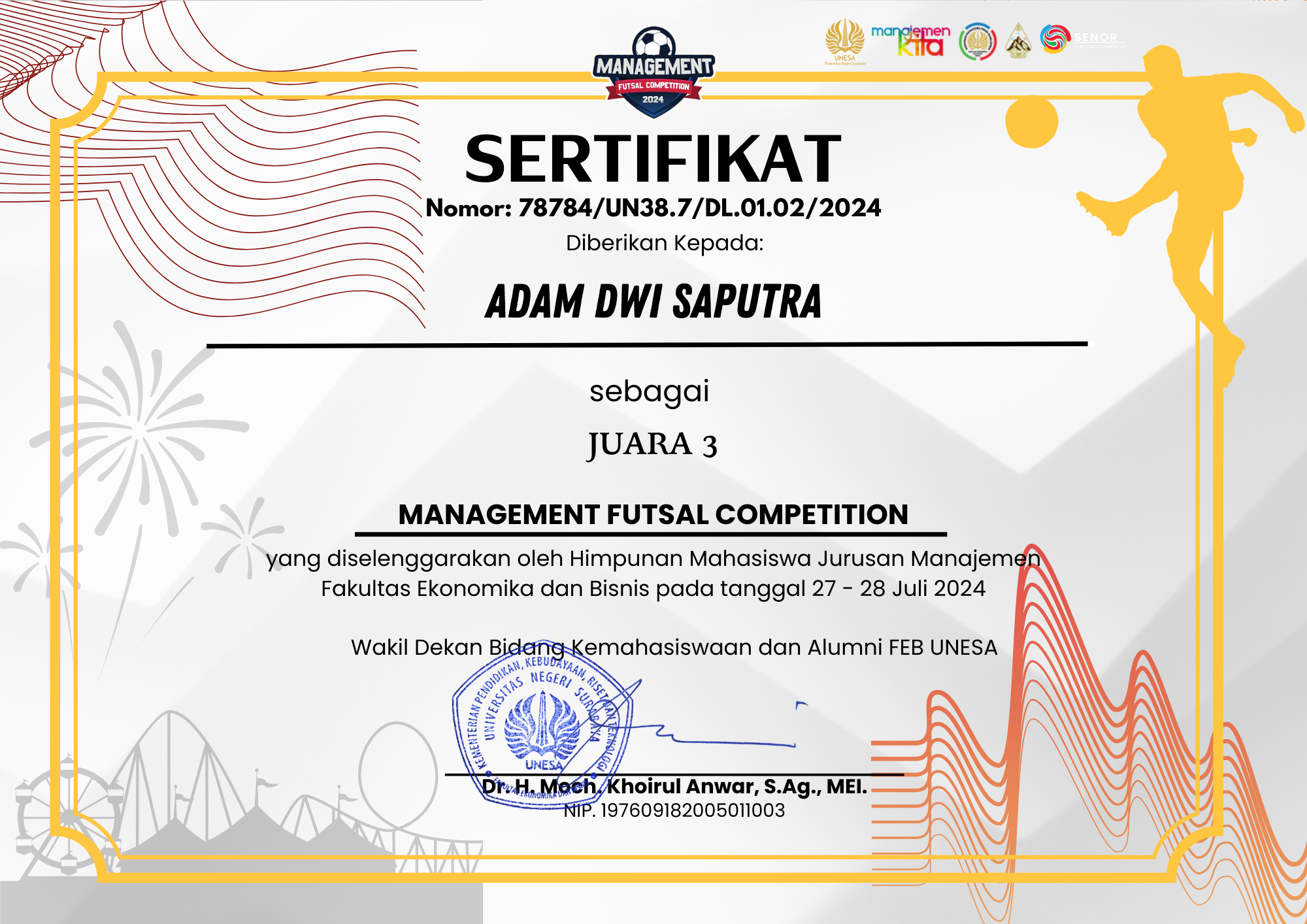 Juara III Management Futsal Competition 2024