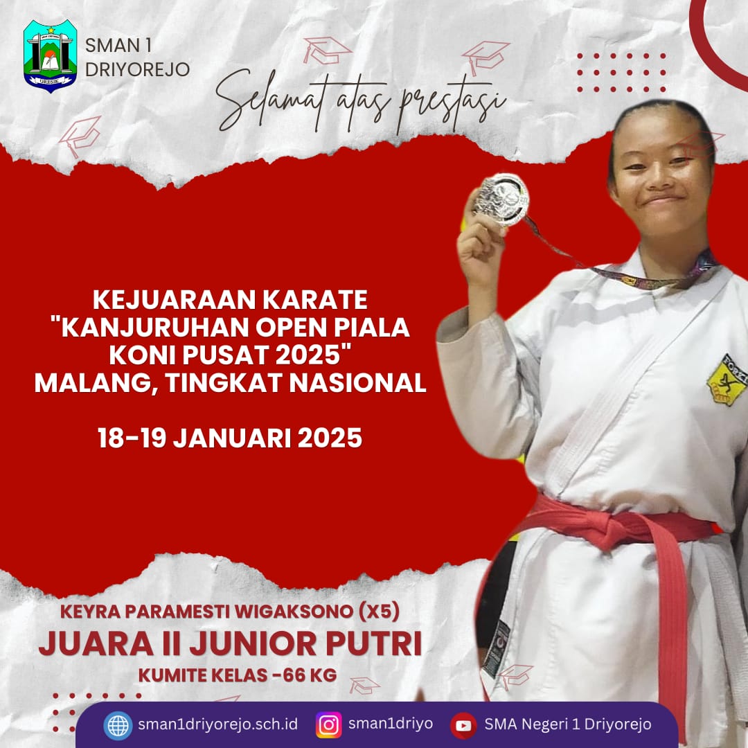 Juara II (Medali Perak), Kumite -66 Kg Junior Putri pada ”KEJUARAAN KARATE KANJURUHAN OPEN PIALA KONI PUSAT 2025, TINGKAT NASIONAL” Cabang Olahraga Karate
