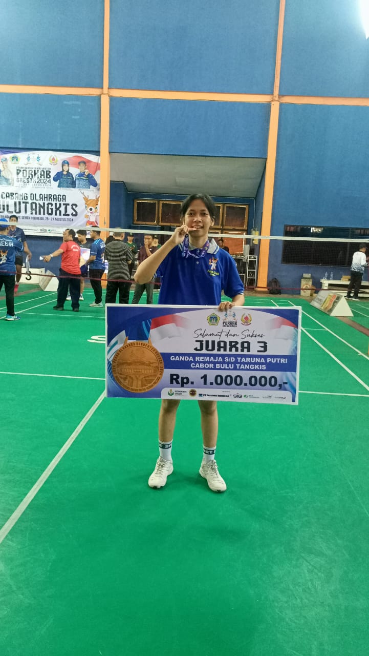 Juara III (Medali Perunggu), Nomor Ganda Remaja Putri pada Kejuaraan PORKAB Gresik 2024, Cabor Bulutangkis