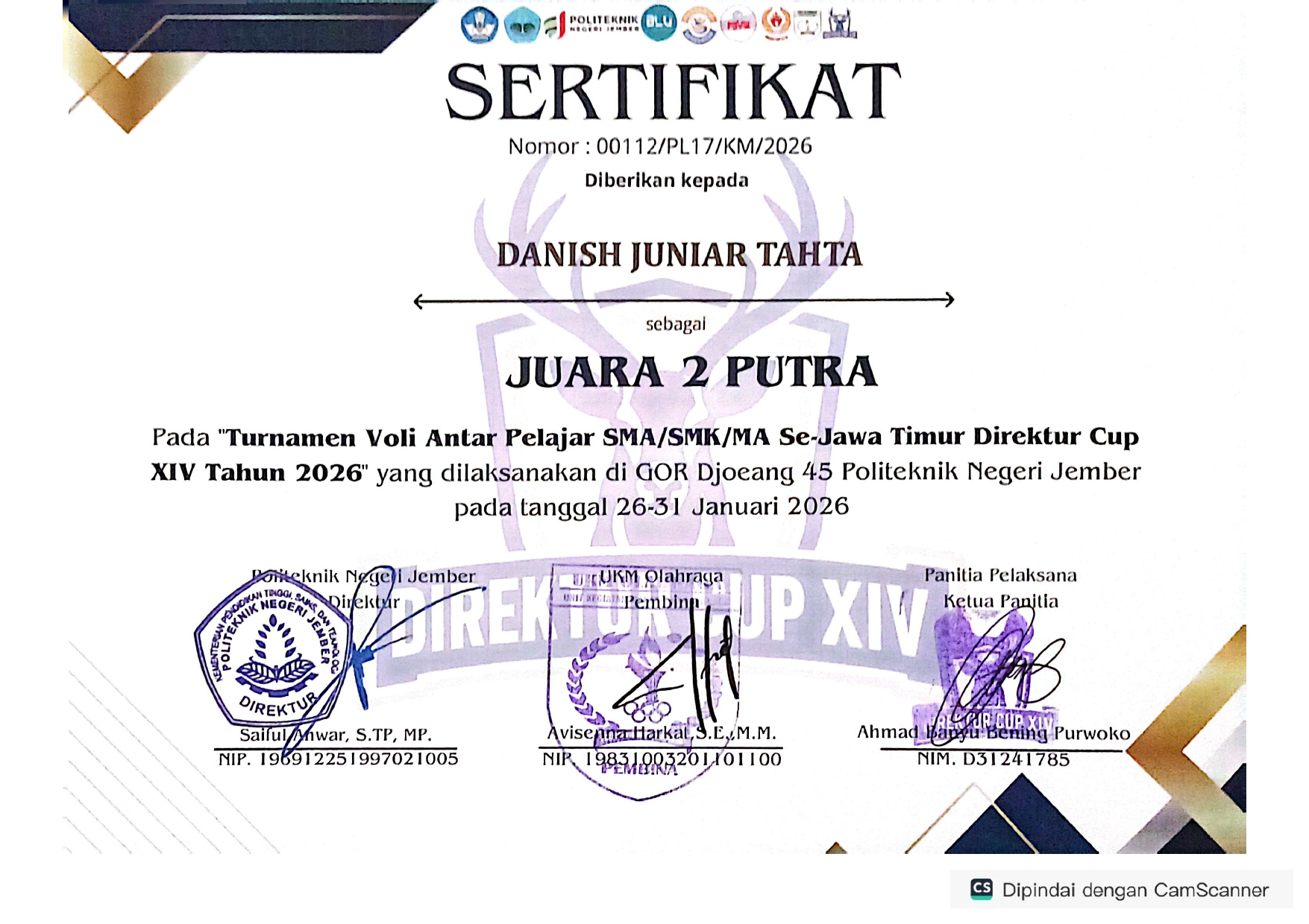 Turnamen Antar Pelajar SMA/SMK/MA Se- Jawa Timur Direktur Cup XIV Tahun 2026