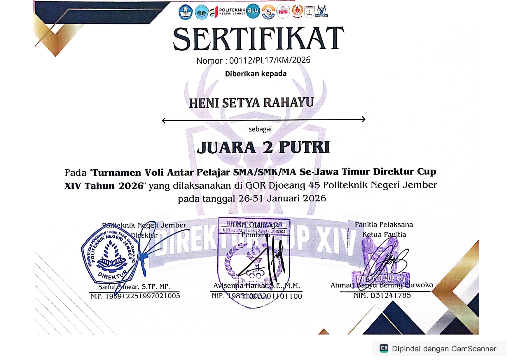 Turnamen Antar Pelajar SMA/SMK/MA Se- Jawa Timur Direktur Cup XIV Tahun 2026