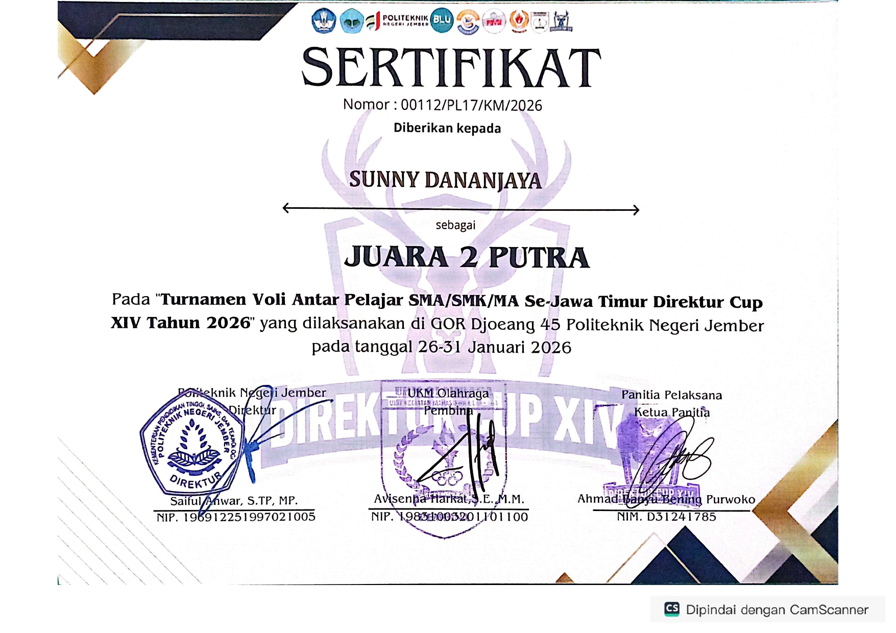 Turnamen Antar Pelajar SMA/SMK/MA Se- Jawa Timur Direktur Cup XIV Tahun 2026