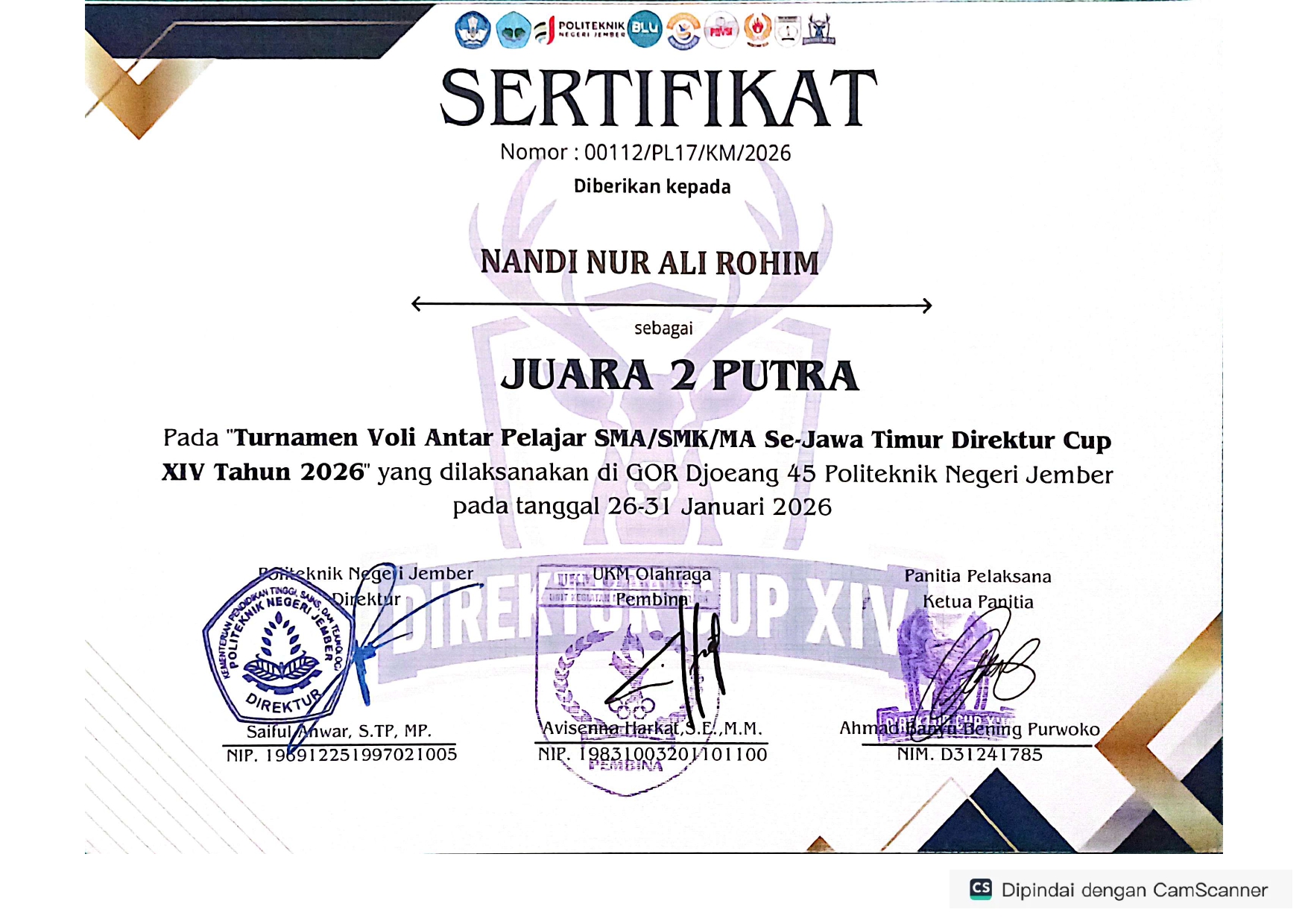 Turnamen Antar Pelajar SMA/SMK/MA Se- Jawa Timur Direktur Cup XIV Tahun 2026