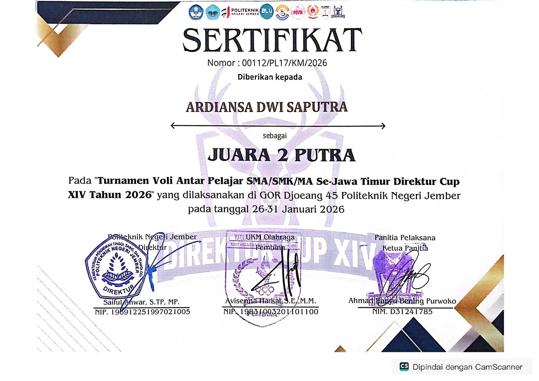 Turnamen Antar Pelajar SMA/SMK/MA Se- Jawa Timur Direktur Cup XIV Tahun 2026