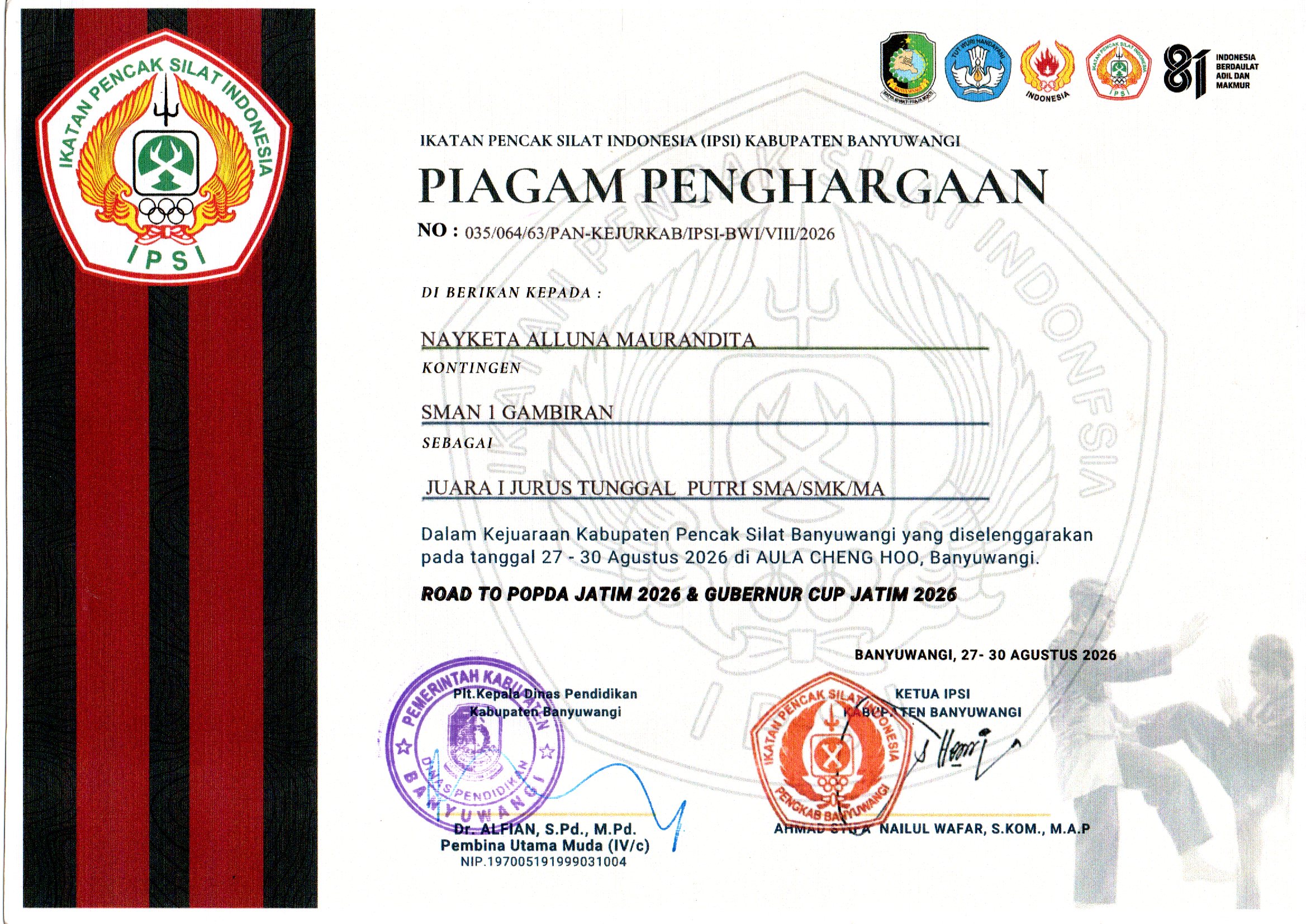 Kejuaraan Kabupaten Pencak Silat Banyuwangi 