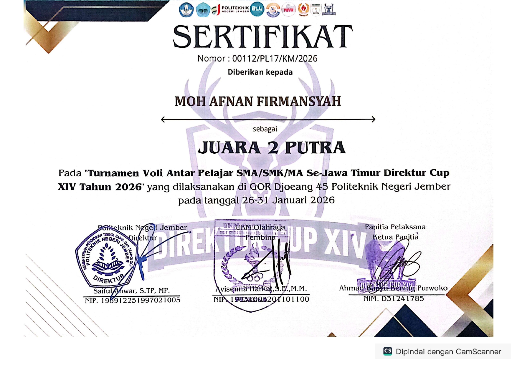 Turnamen Antar Pelajar SMA/SMK/MA Se- Jawa Timur Direktur Cup XIV Tahun 2026