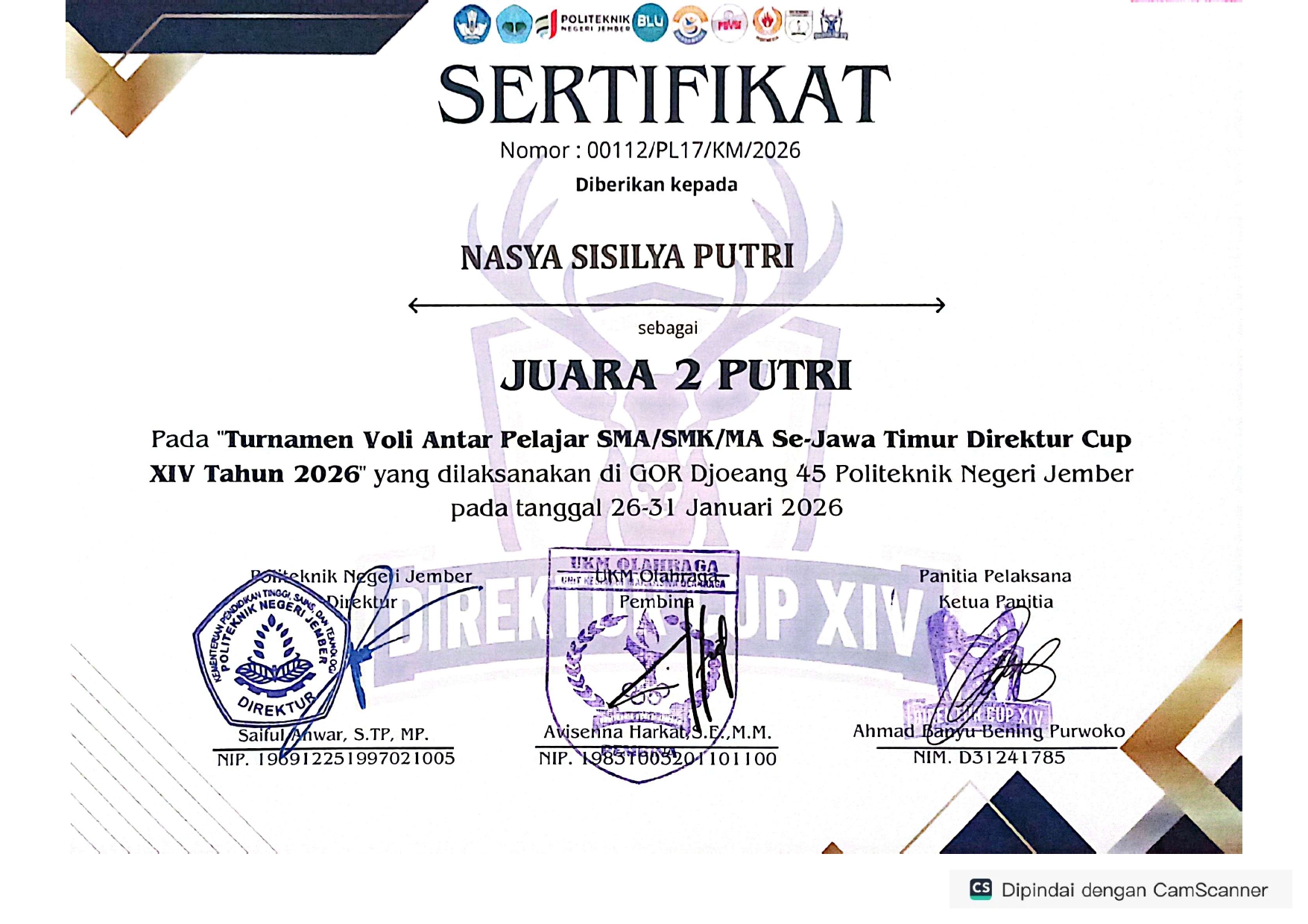 Turnamen Antar Pelajar SMA/SMK/MA Se- Jawa Timur Direktur Cup XIV Tahun 2026